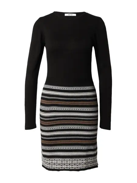 ABOUT YOU Pletené šaty 'Penelope'  hnedá / čierna / biela