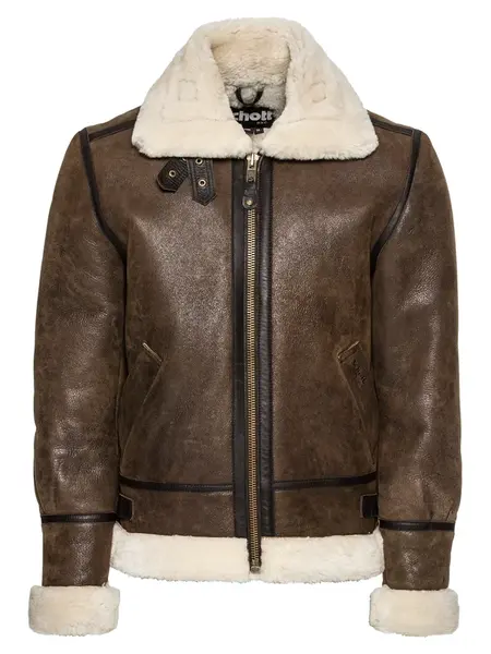 Schott NYC Prechodná bunda 'LC1259'  krémová / hnedá