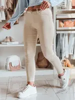 Spodnie damskie jeansowe CLARET z paskiem w zestawie jasnobeżowe Dstreet