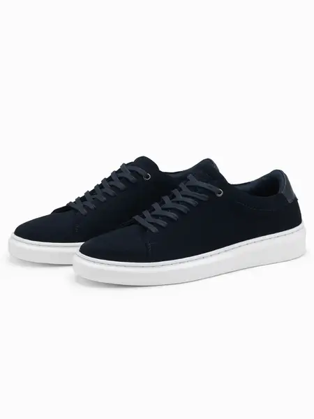 Ombre Classic men's soft suede sneaker shoes - navy blue