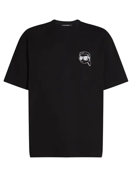 Karl Lagerfeld Tričko 'IKON'  čierna / biela