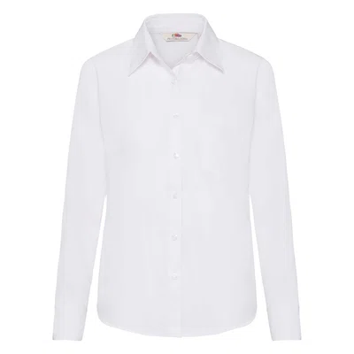 FRUIT OF THE LOOM F17•LADIES LONG SLEEVE POPLIN SHIRT
