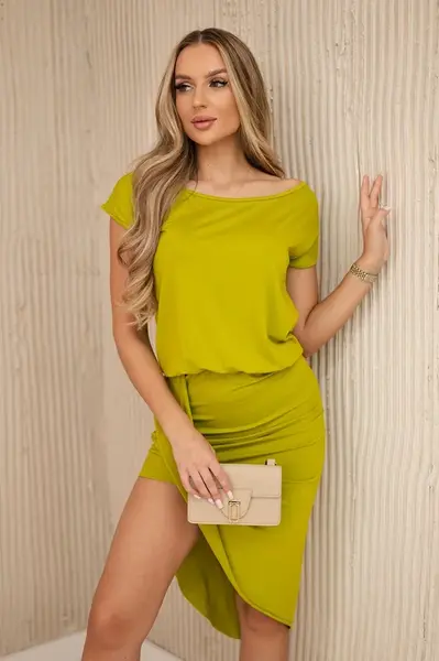 Asymetrické šaty kiwi