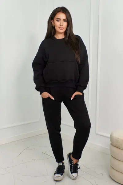 Zateplený set mikina + kalhoty černé