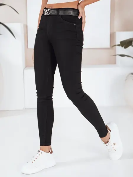 Jeansy damskie push up czarne Dstreet