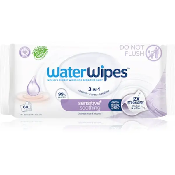 WaterWipes Soothing Clean detské jemné vlhčené obrúsky 60 ks