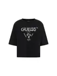 GUESS Tričko 'Aurelie'  čierna / strieborná