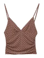 Pull&Bear Top  hnedá / biela