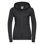 Black women's sweatshirt with hood and zipper Authentic Russell