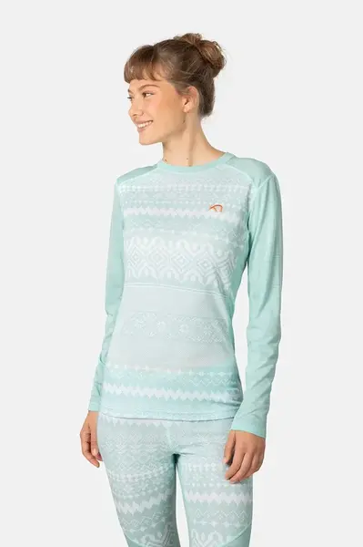 Funkční triko s dlouhým rukávem Kari Traa LIVE tyrkysová barva, 623900