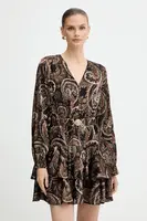 Šaty Guess CLARISSE hnědá barva, mini, W5BK53 W2770