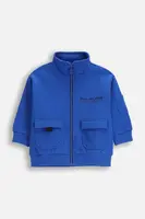 Dětská mikina s bavlnou Coccodrillo modrá barva, CITY BUILDER BOY KIDS