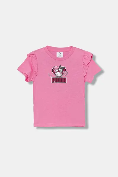 Dětské bavlněné tričko Puma PUMA X HELLO KITTY & FRIENDS Ruffle Tee