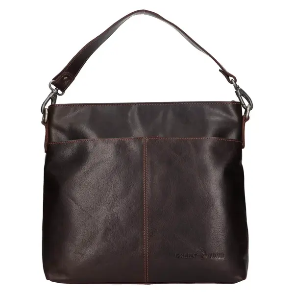 Dámska kožená kabelka Greenwood Babet - hnedá