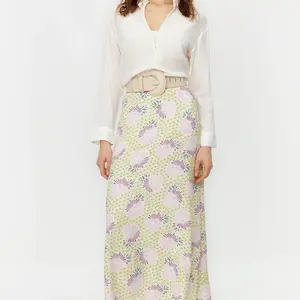 Trendyol Powder Floral Patterned Bell Woven Skirt