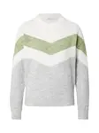 ABOUT YOU Sveter 'Janine'  sivá / zelená / biela