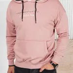 Bluza męska z nadrukiem różowa Dstreet