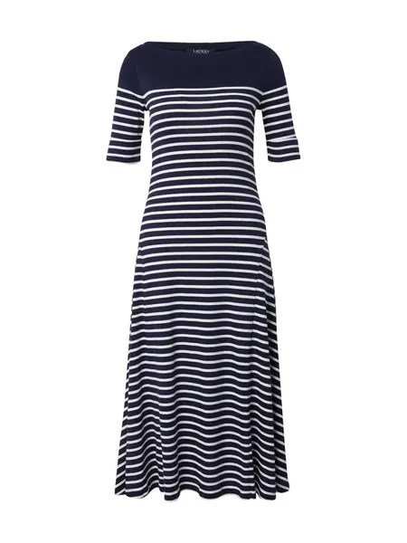 Lauren Ralph Lauren Šaty 'MUNZIE'  tmavomodrá / biela