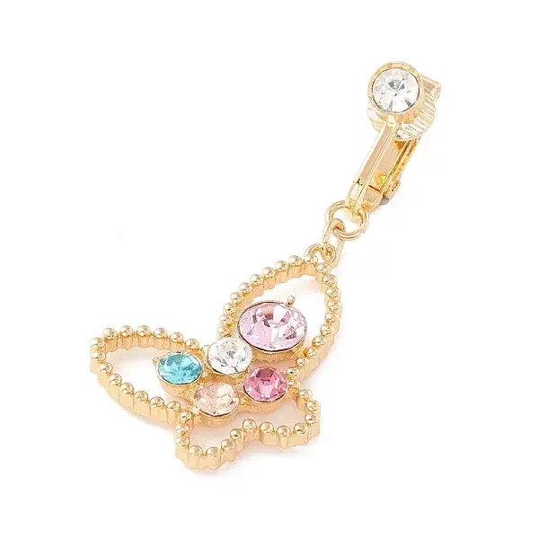 Butterfly Rhinestone Charm Belly Ring