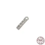 Real Platinum Plated Rhodium Plated 925 Sterling Silver Micro Pave Clear Cubic Zirconia Charms