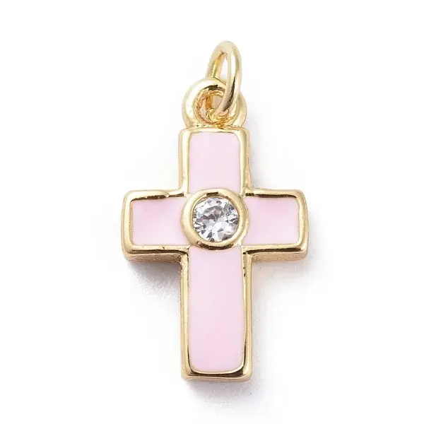 Cubic Zirconia Tiny Cross Charms