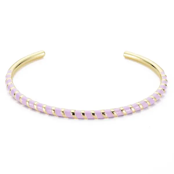 Twisted Brass Enamel Cuff Bangle