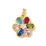 Brass Micro Pave Cubic Zirconia Pendants