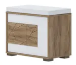 Čalouněný botník freya - dub halifax/bílá