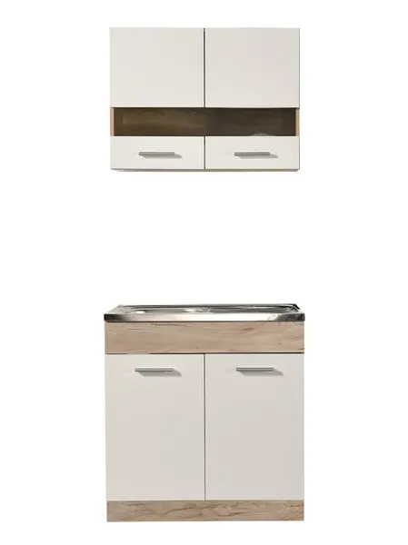 Kuchyňská linka 80 lorna-dřezová-dub šedý/bílá - s pracovní deskou