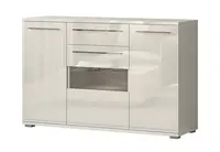 Velká komoda s prosklením a osvětlením tiana - béžová