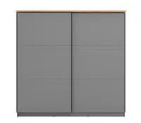 Skříň s posuvnými dveřmi lotta - šedá/dub artisan