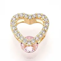 Brass Micro Pave Cubic Zirconia Charms