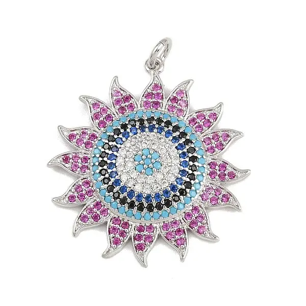 Brass Micro Pave Cubic Zirconia Pendants