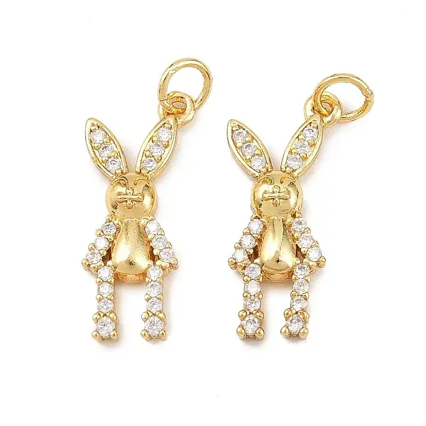 Brass Micro Pave Cubic Zirconia Pendants