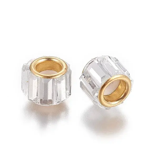 Brass Cubic Zirconia European Beads
