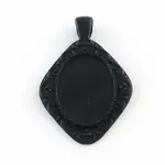 Electrophoresis Alloy Rhombus Pendant Cabochon Settings