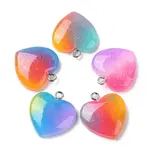 Rainbow Color Opaque Resin Pendants