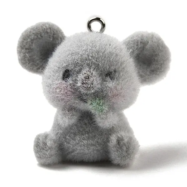 Flocky Resin Pendants