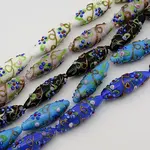 Handmade Bumpy Lampwork Rice Beads Strands
