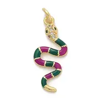 Brass Micro Pave Cubic Zirconia Pendants