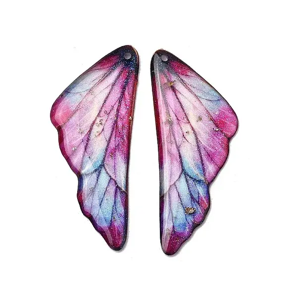 2Pcs Transparent Epoxy Resin Pendants