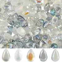 150Pcs 5 Colors Transparent Spray Painted Glass Charms