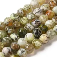 Dyed & Heated Natural Fire Crackle Agate Beads Strands