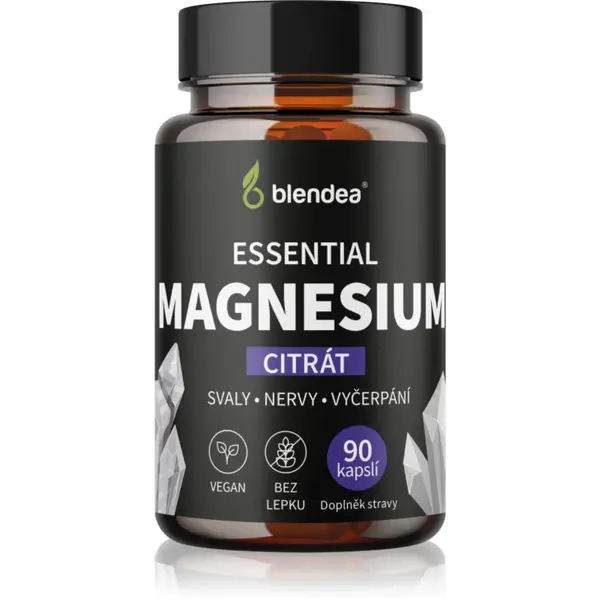 Blendea Essential Magnesium Citrát kapsuly na podporu zníženia miery únavy a vyčerpania 90 cps