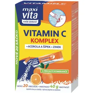 Maxi Vita Vitamin C komplex + acerola + šípek + zinek vrecúška na podporu imunitného systému 20 ks