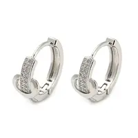 Rack Plating Brass with Cubic Zirconia Hoop Earrings for Women
