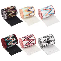 6 Bags 6 Colors 1 Yard Flat Ethnic Style Cotton Ribbons with Wave Pattern