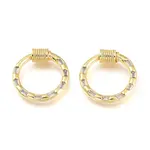 Brass Micro Pave Cubic Zirconia Screw Carabiner Lock Charms