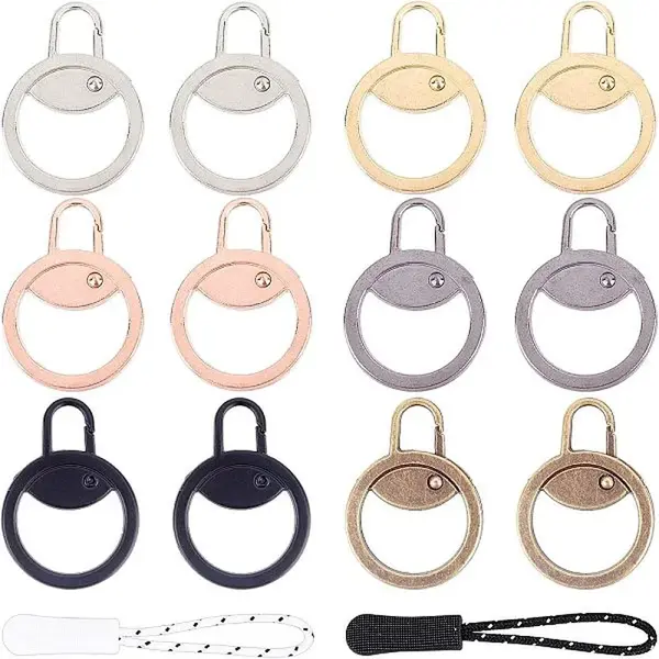 12Pcs Alloy Zipper Puller