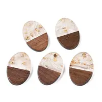 Transparent Resin and Walnut Wood Pendants